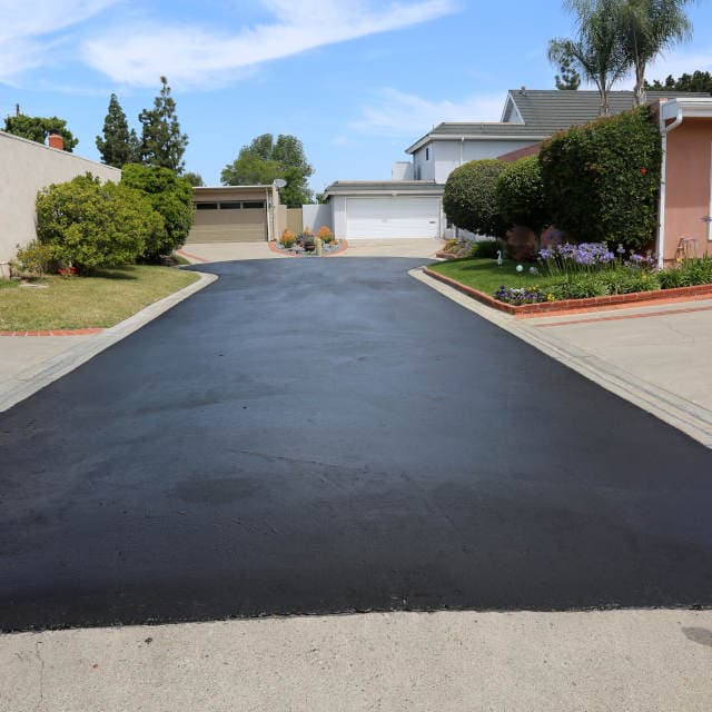 Driveway with sealcoating applied to it in Noble County, IN
