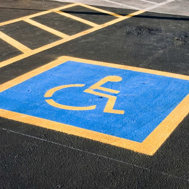 Parking Lot with new ADA striping